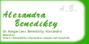 alexandra benedikty business card